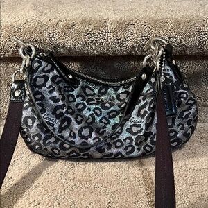 Coach Black and Gray Leopard Print Women's Bag